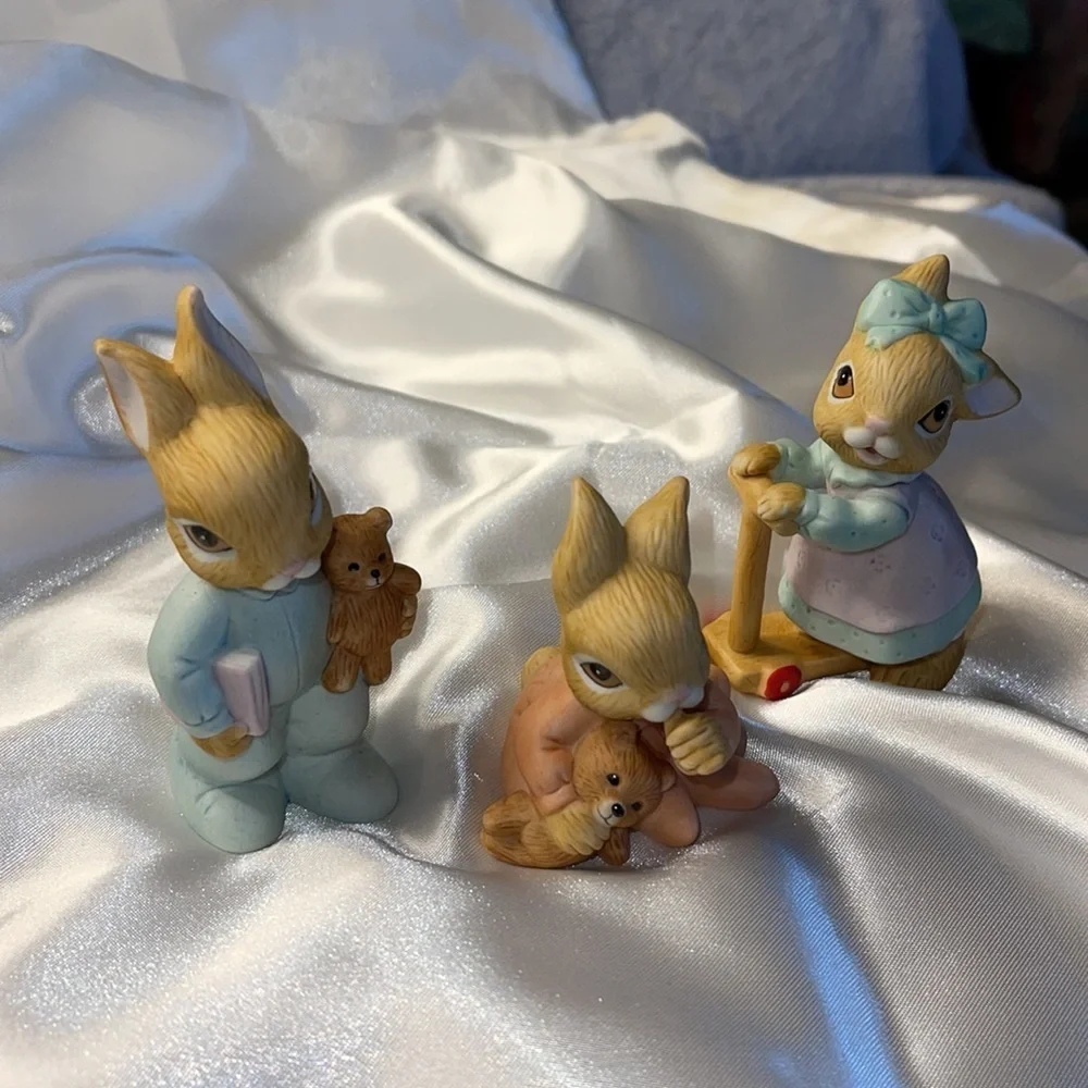 Home Interiors Vintage Bunny Trio 1466 Cute Nursery Poses